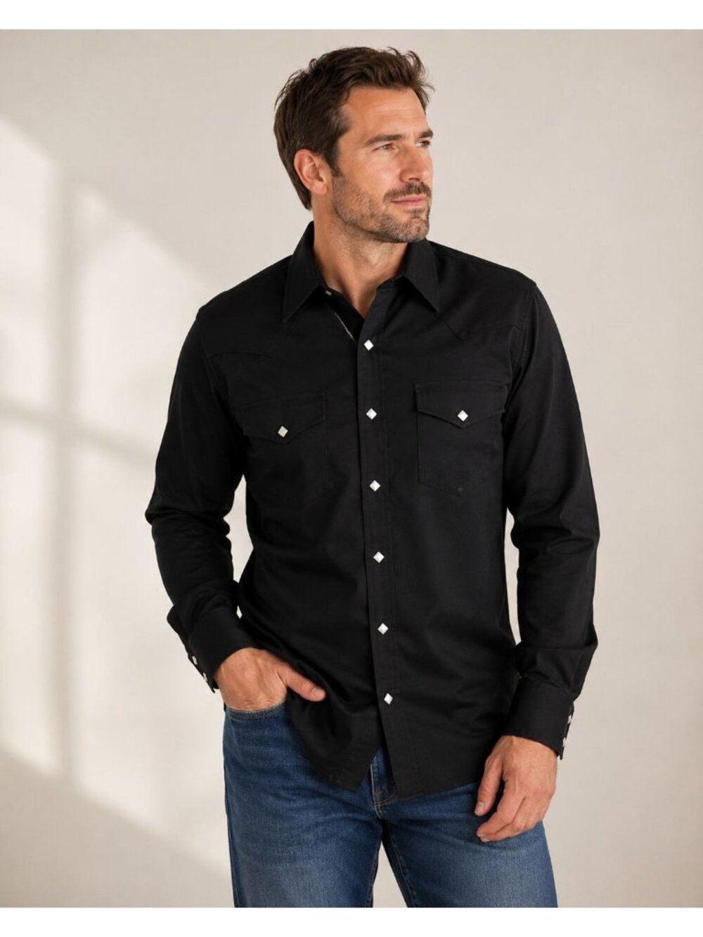 Rockmount Ranch Wear Black Pearl Snap Western Shirt Cowboy M